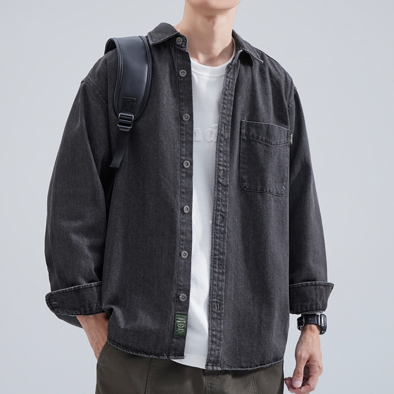 Winter Clothing Pk - Denim overhemd heren met lange mouwen