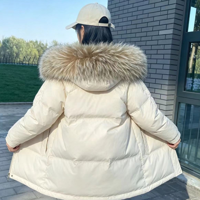 Winter Clothing Pk - Wasbeer bontkragen voor damesjas, echte bontkraag,
