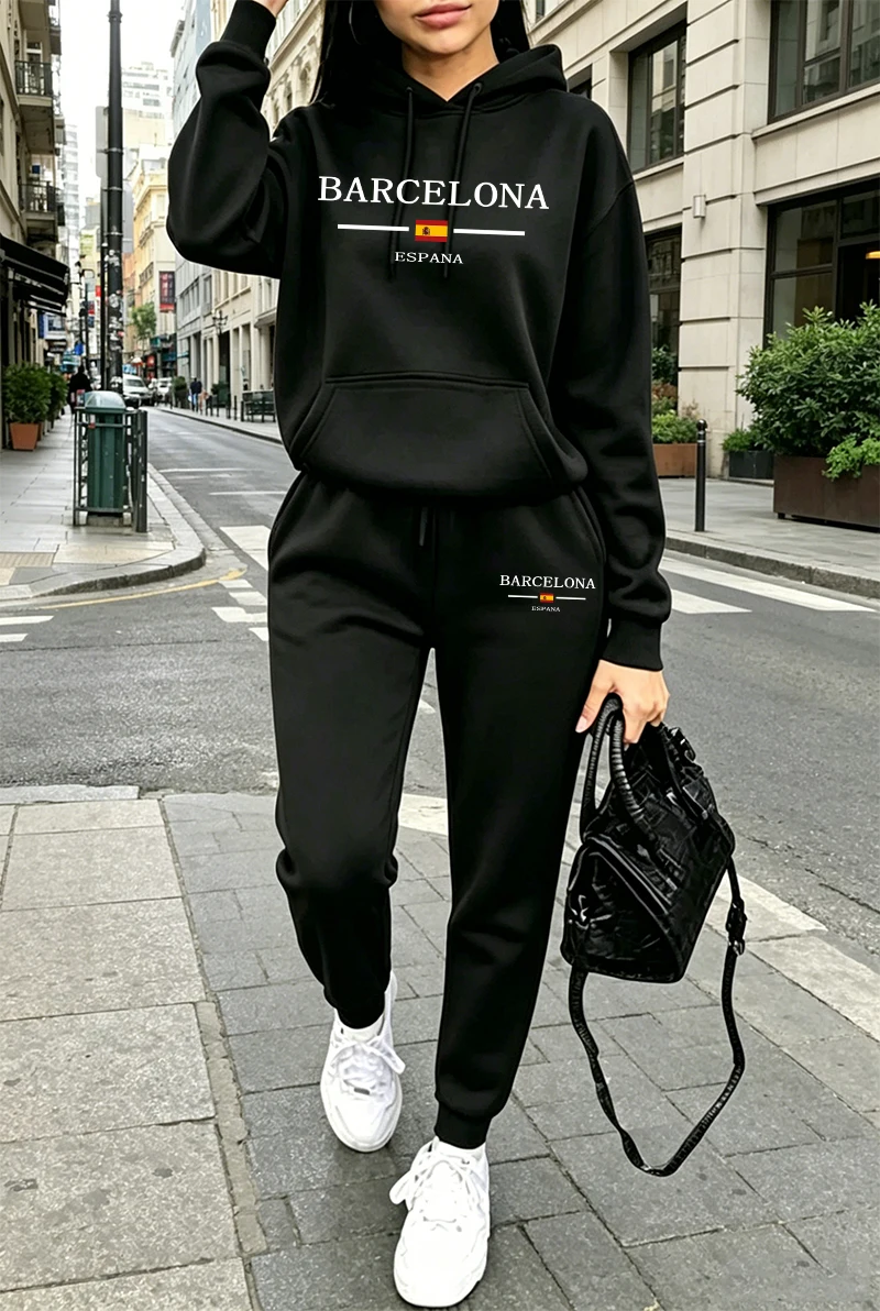 Winter Clothing For Women - Modieus dames trainingspak met print, casual