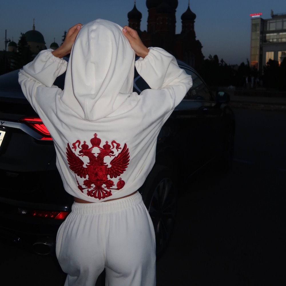Winter Clothing For Women - Street Trend Back Geborduurde Hoodie Broekpak