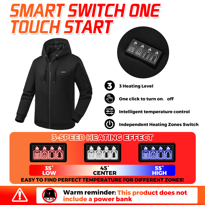 Verwarmde hoodie met 26 zones, - Winter Clothing Hiking recensie en prijs